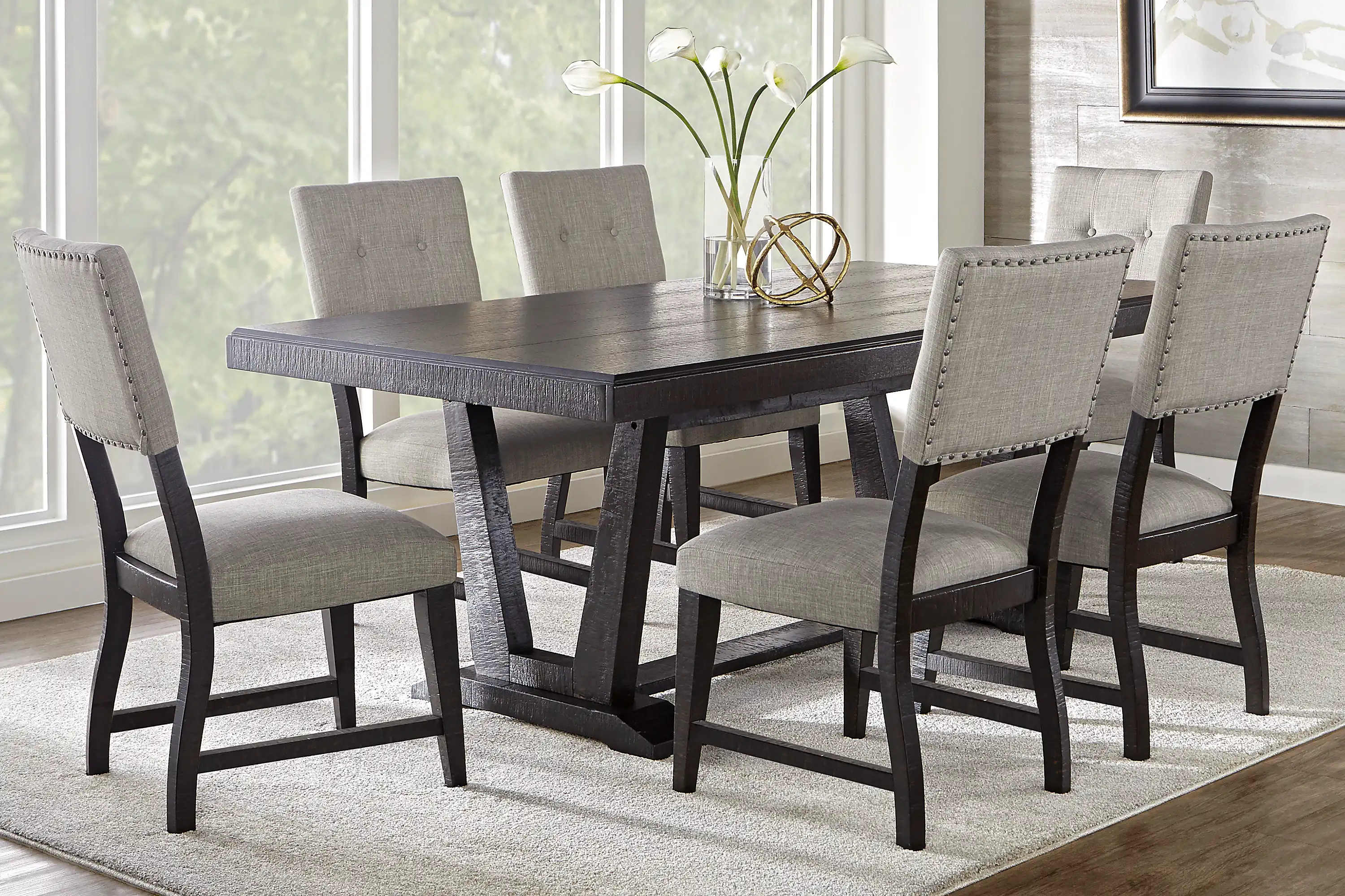 HillCreekBlackRectangleDiningTable 2 HillCreekBlackRectangleDiningTable