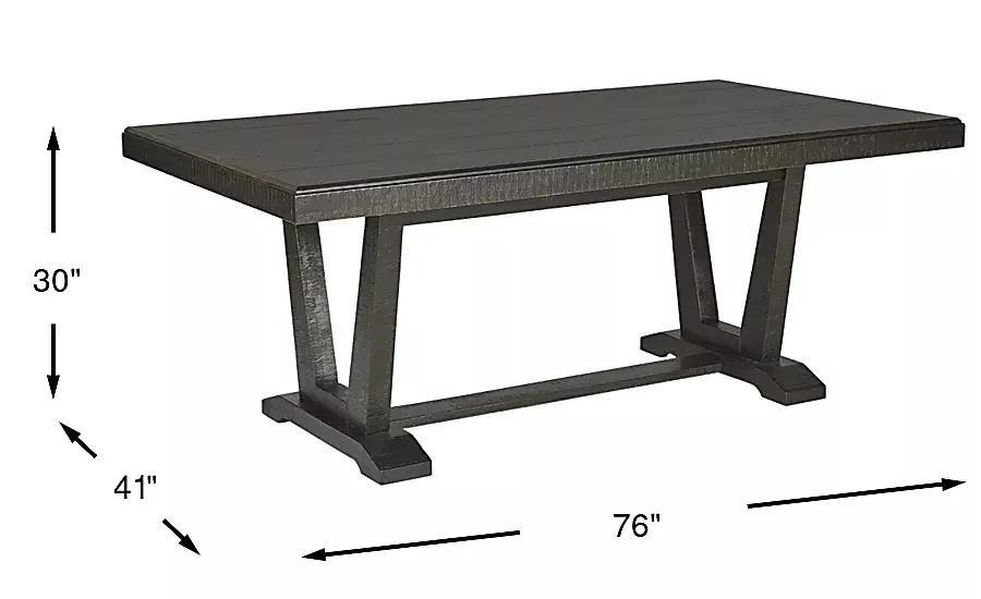 HillCreekBlackRectangleDiningTable 4 HillCreekBlackRectangleDiningTable
