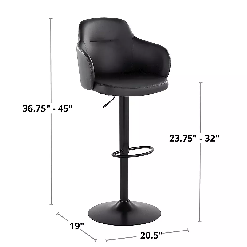 VitadaleIVBlackAdjustableSwivelBarstool,Setof2 12 VitadaleIVBlackAdjustableSwivelBarstool,Setof2