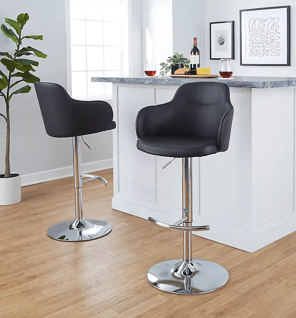 VitadaleIVBlackAdjustableSwivelBarstool,Setof2 8 VitadaleIVBlackAdjustableSwivelBarstool,Setof2