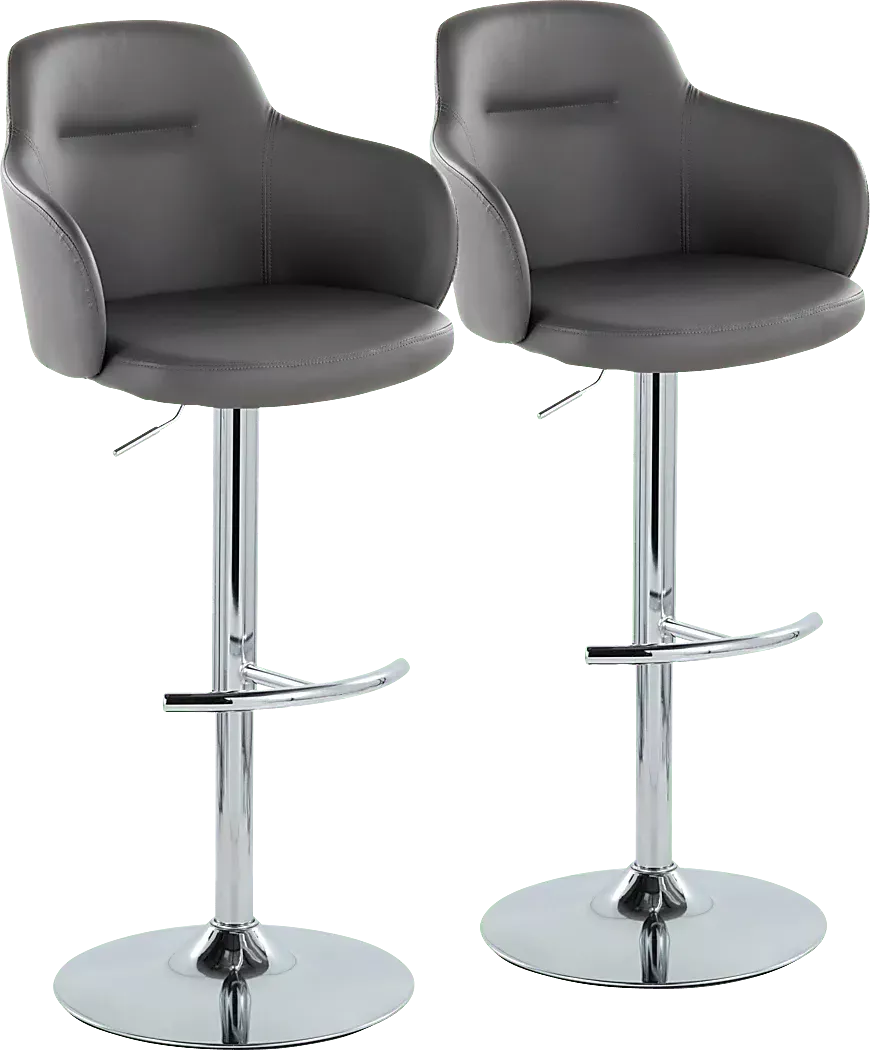 VitadaleIVGrayAdjustableSwivelBarstool,Setof2 1 VitadaleIVGrayAdjustableSwivelBarstool,Setof2