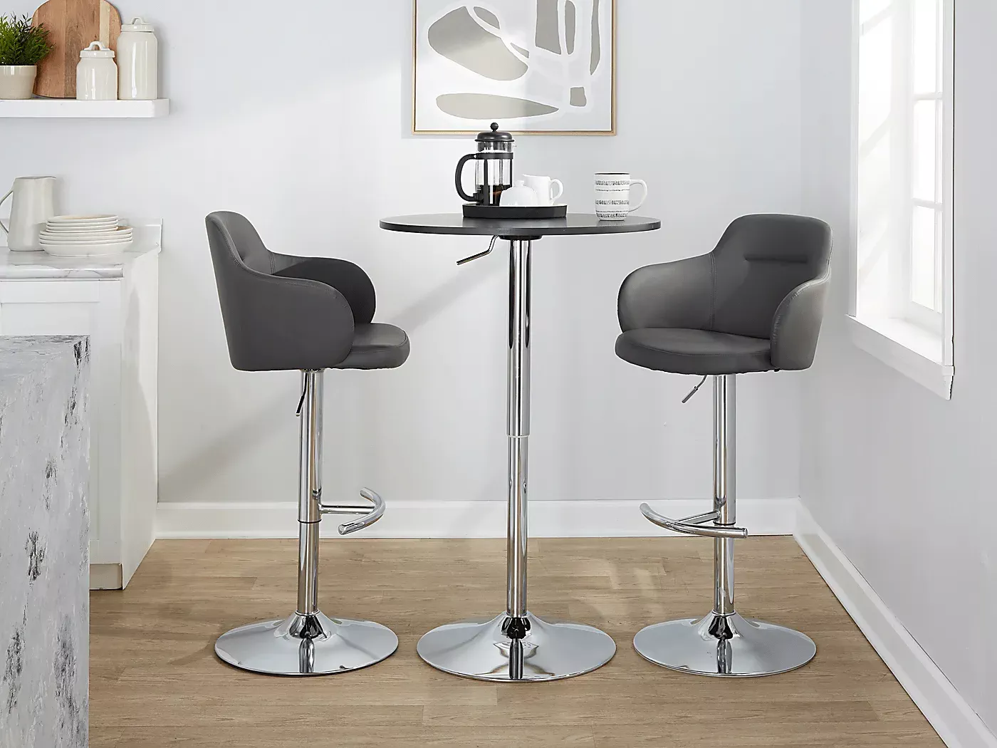 VitadaleIVGrayAdjustableSwivelBarstool,Setof2 10 VitadaleIVGrayAdjustableSwivelBarstool,Setof2