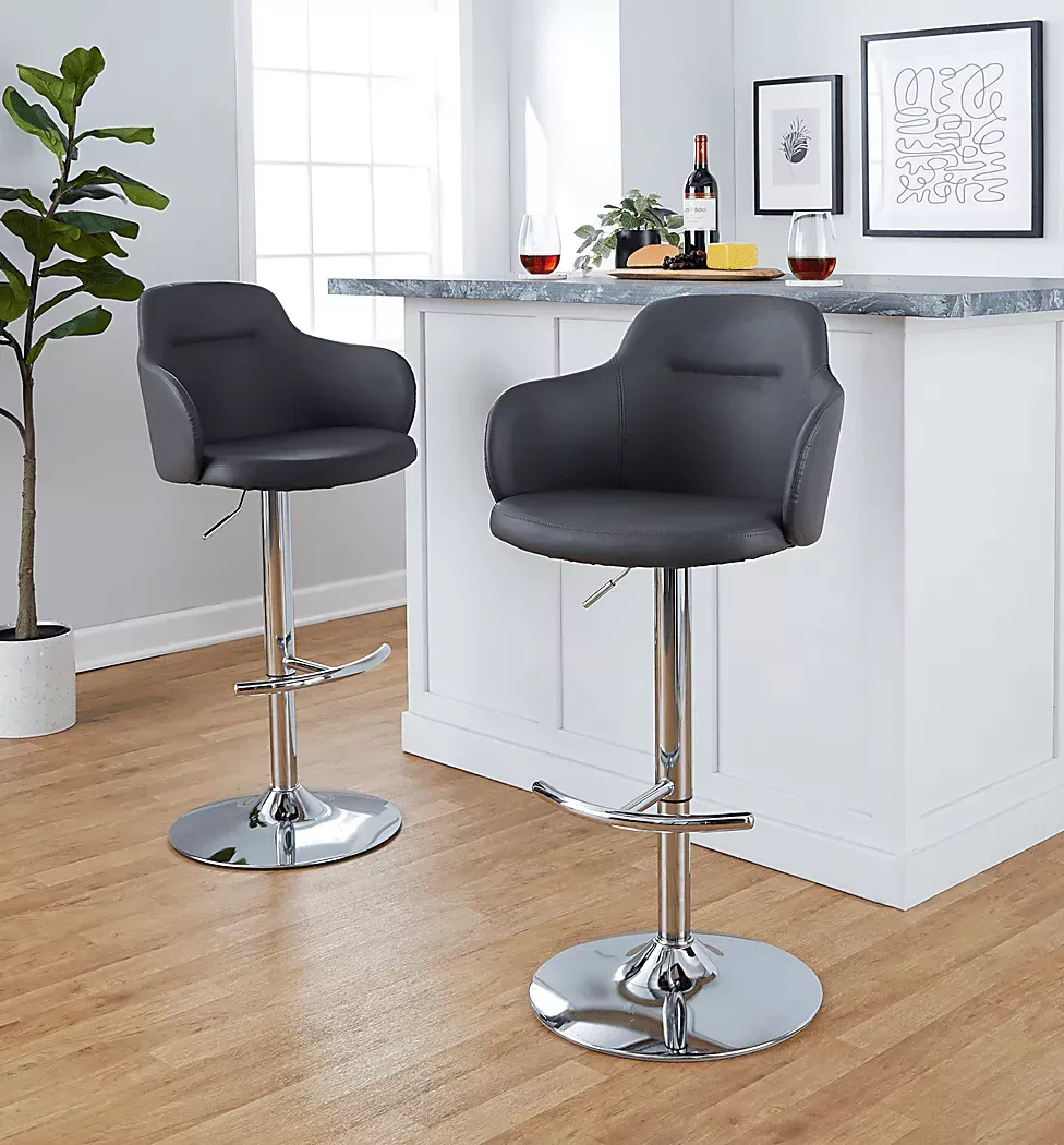 VitadaleIVGrayAdjustableSwivelBarstool,Setof2 2 VitadaleIVGrayAdjustableSwivelBarstool,Setof2