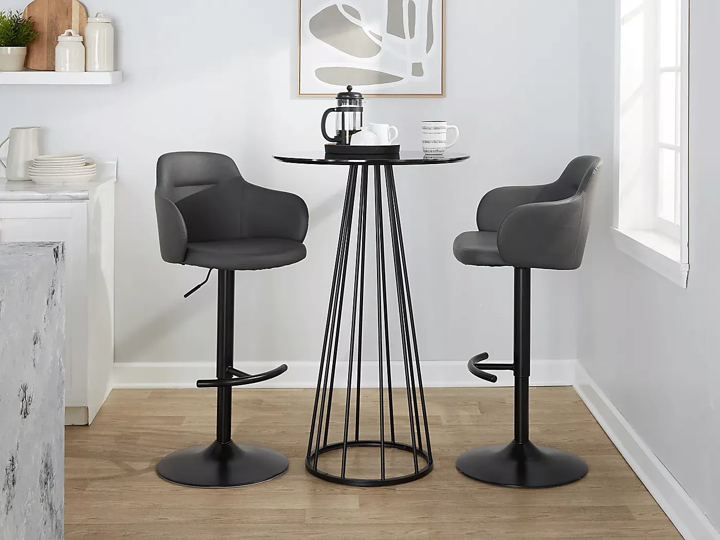 VitadaleVIGrayAdjustableSwivelBarstool,Setof2 10 VitadaleVIGrayAdjustableSwivelBarstool,Setof2