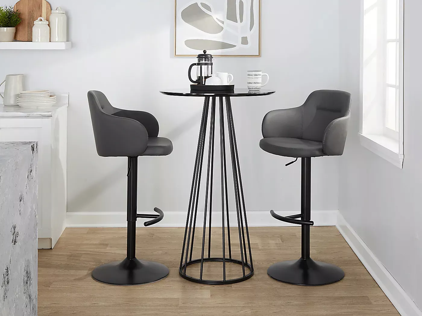 VitadaleVIGrayAdjustableSwivelBarstool,Setof2 9 VitadaleVIGrayAdjustableSwivelBarstool,Setof2