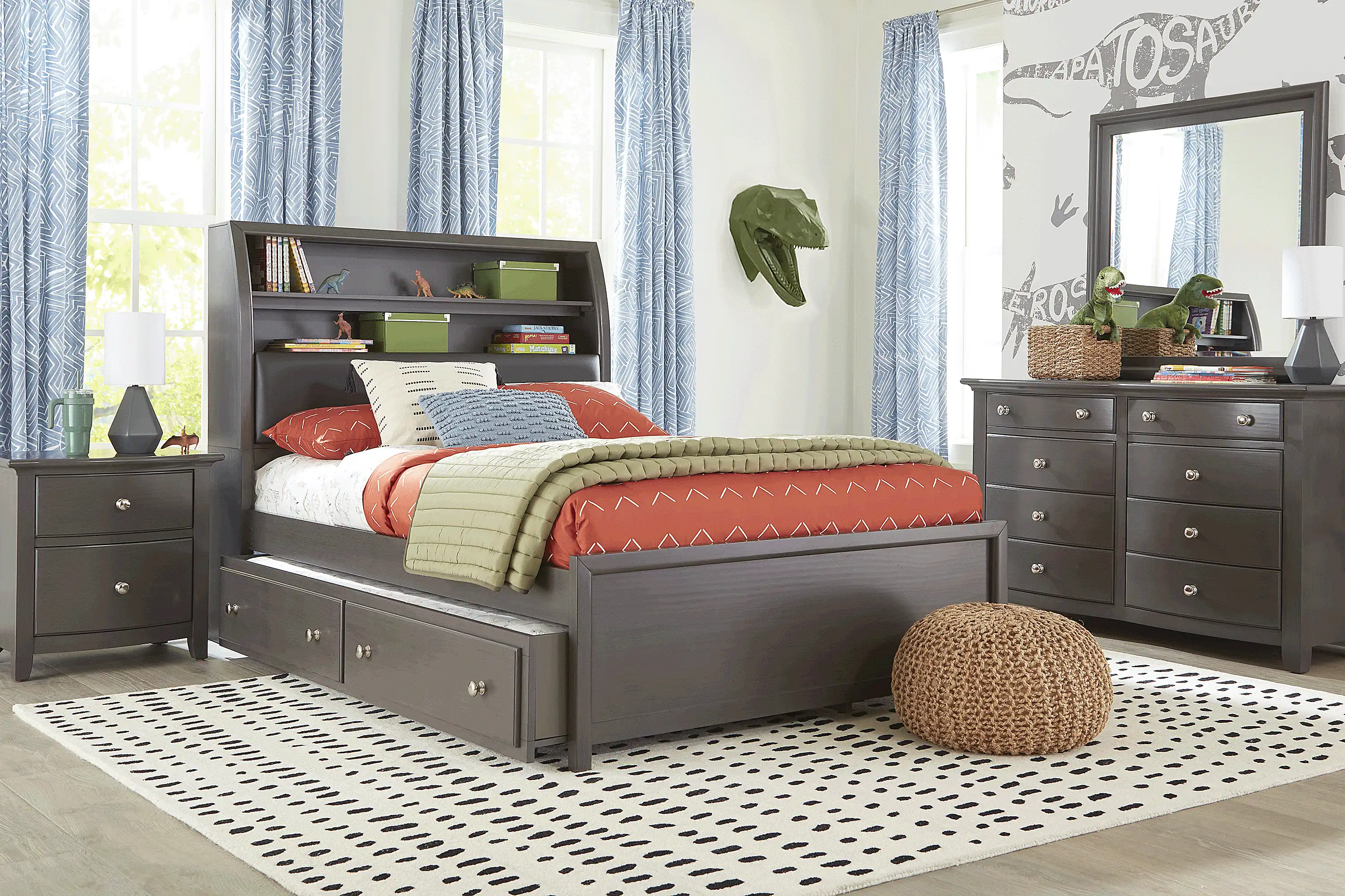 KidsSantaCruzGrayTwinBookcaseBed 2 KidsSantaCruzGrayMirror