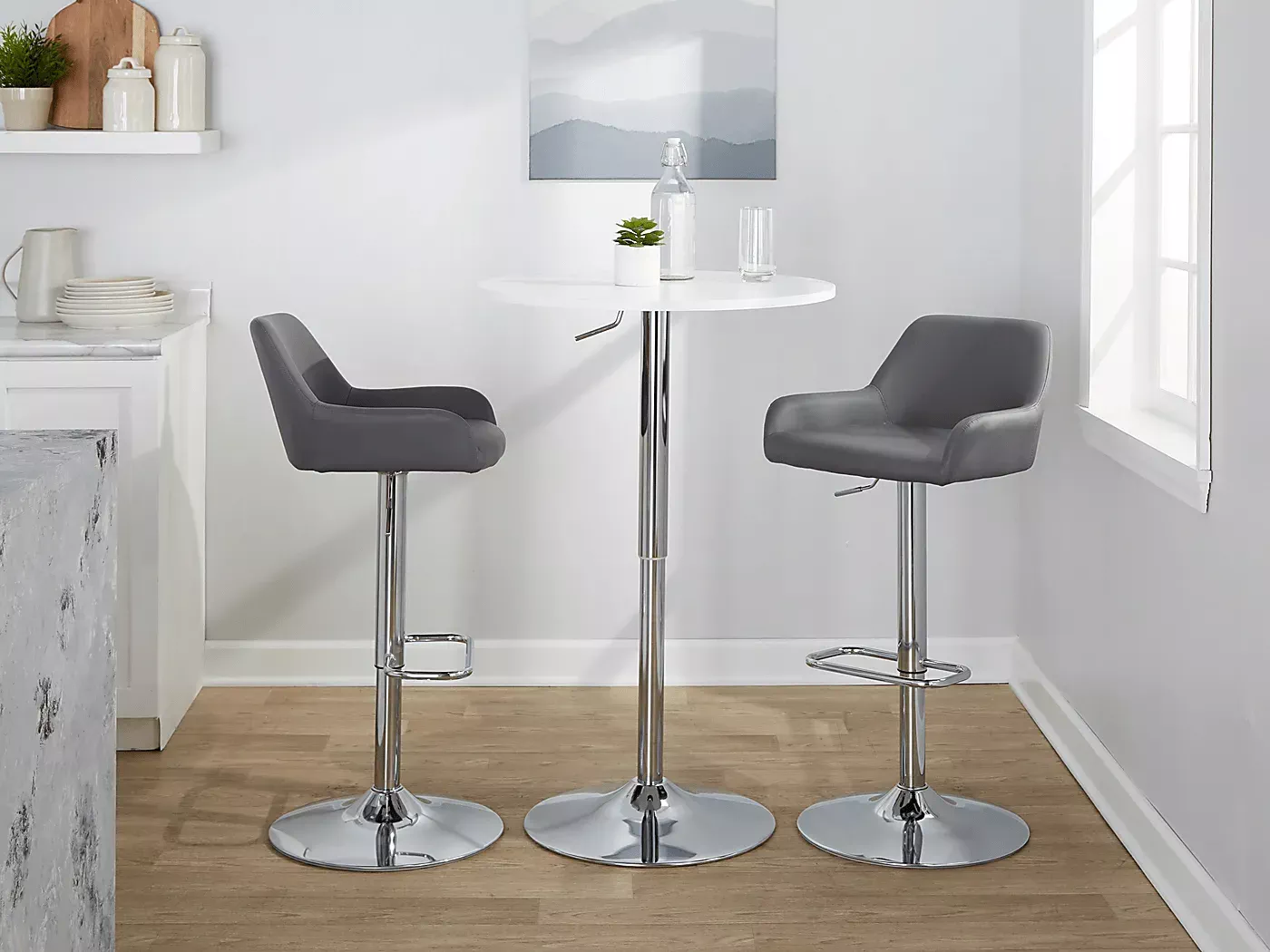 RimcrestIXGrayAdjustableSwivelBarstool,Setof2 4 RimcrestIXGrayAdjustableSwivelBarstool,Setof2
