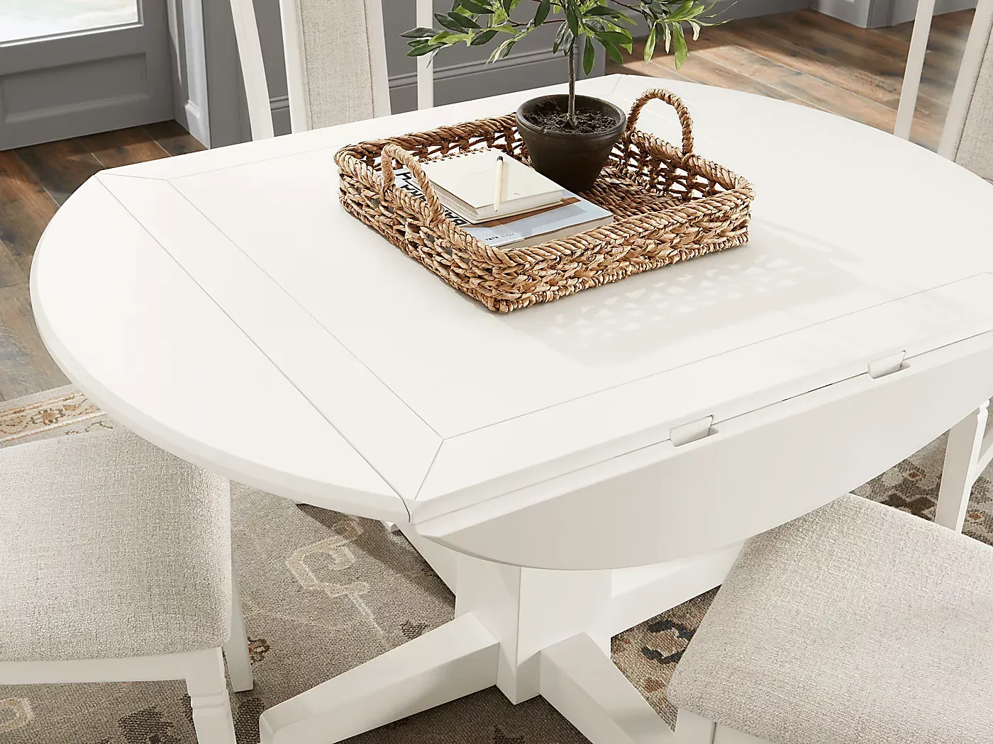 WinslowWhite5PcRoundDiningRoomwithX-BackChairs 5 WinslowWhite5PcRoundDiningRoomwithX-BackChairs