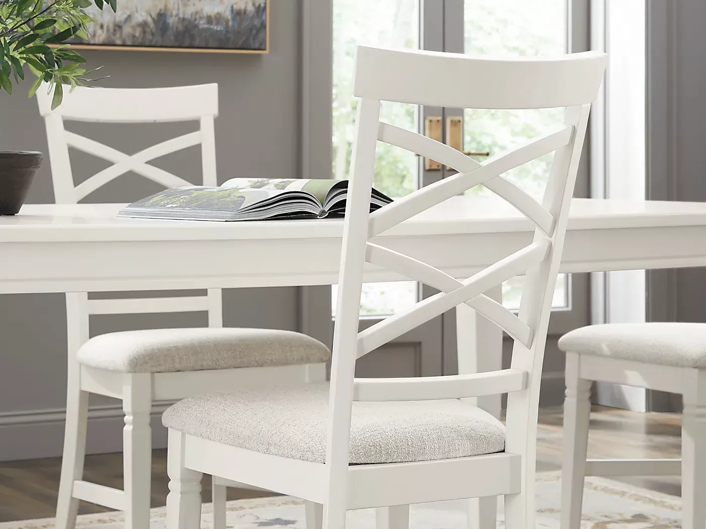WinslowWhite5PcRoundDiningRoomwithX-BackChairs 9 WinslowWhite5PcRoundDiningRoomwithX-BackChairs
