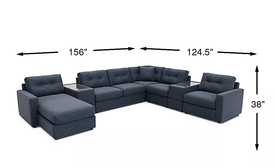 Navy7PcModularOneGelFoamSleeper 4 Navy7PcModularOneGelFoamSleeper
