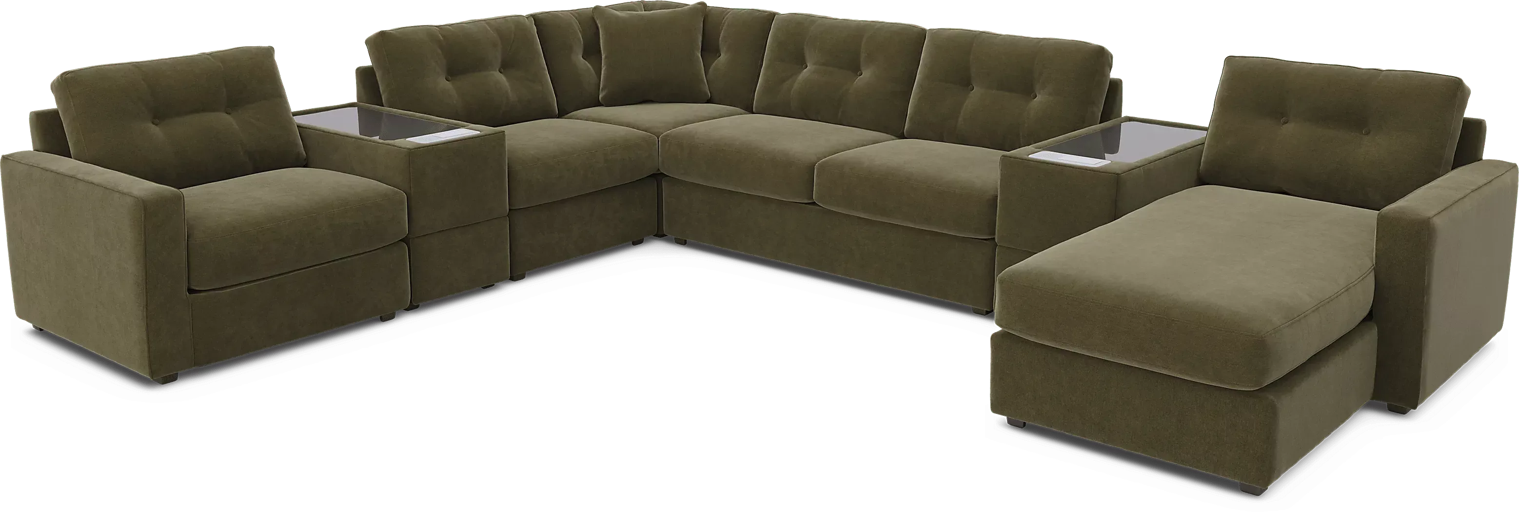 Moss7PcModularOneGelFoamSleeperwithMediaConsoles 1 Moss7PcModularOneGelFoamSleeperwithMediaConsoles