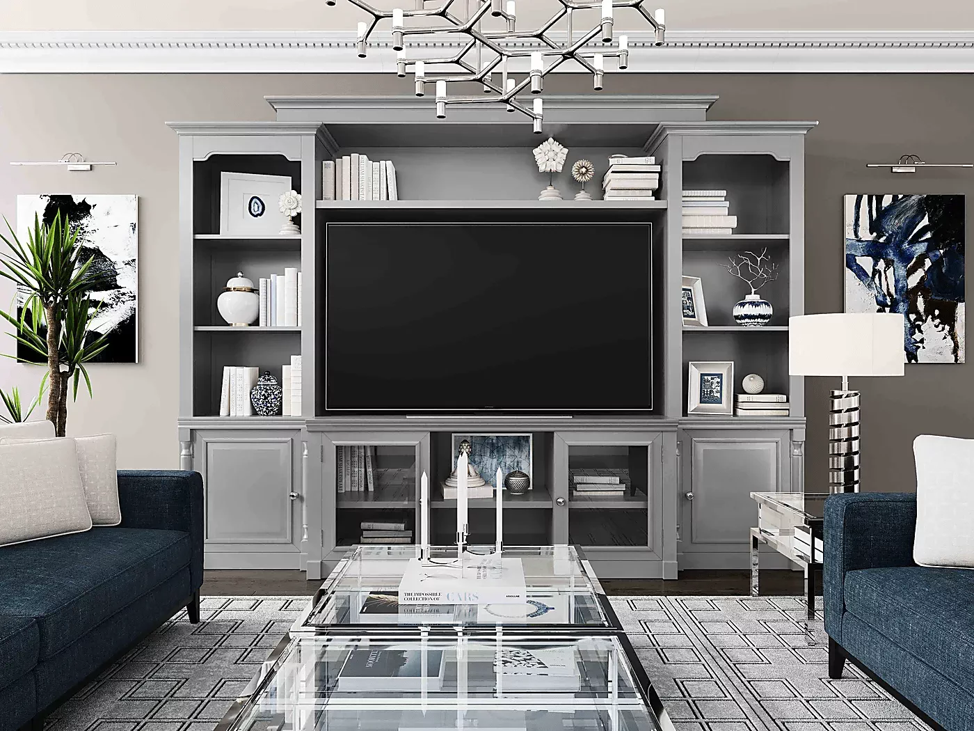 BeidimanIGray4PcWallUnitwith104.5in.Console 2 BeidimanIGray4PcWallUnitwith104.5in.Console