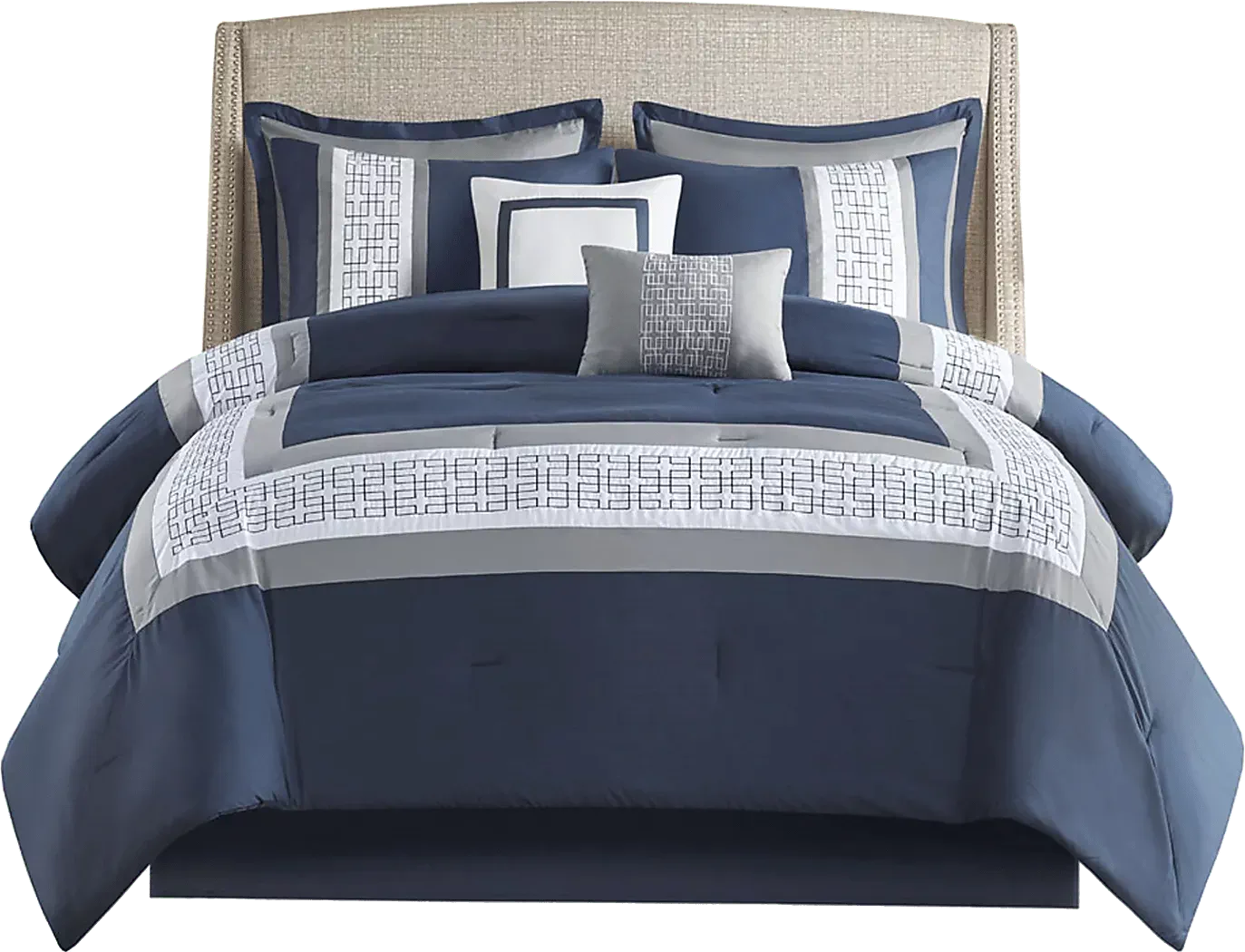 MarwinBlue8pcCalKingComforterSet 1 MarwinBlue8pcCalKingComforterSet
