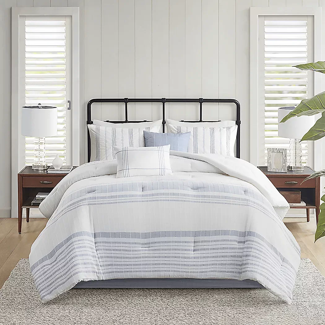 SaeviBlue6pcQueenComforterSet 2 SaeviBlue6pcQueenComforterSet