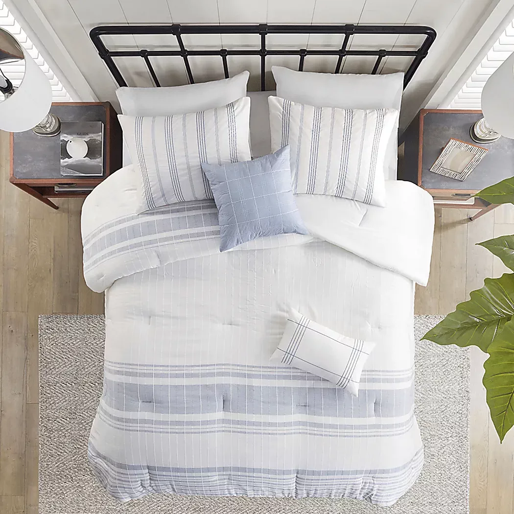 SaeviBlue6pcQueenComforterSet 3 SaeviBlue6pcQueenComforterSet