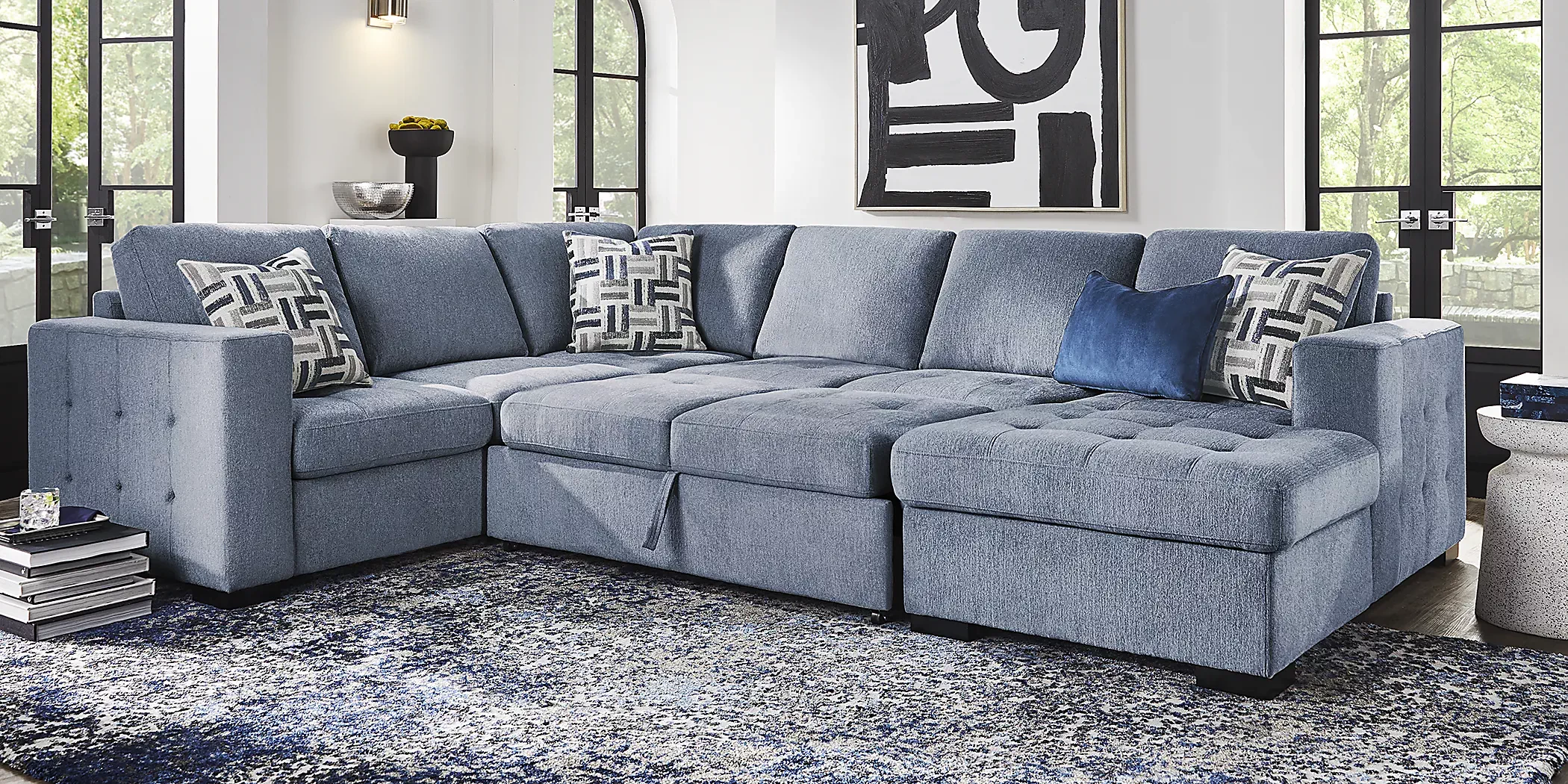 Geneva6PcSleeperLivingRoomSet 4 GenevaSleeperSectional