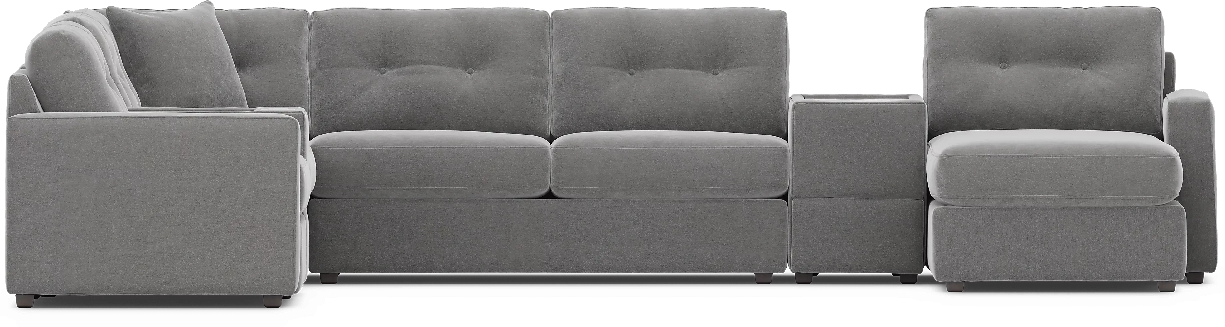 Gray7PcModularOneGelFoamSleeperwithMediaConsoles 3 Gray7PcModularOneGelFoamSleeperwithMediaConsoles
