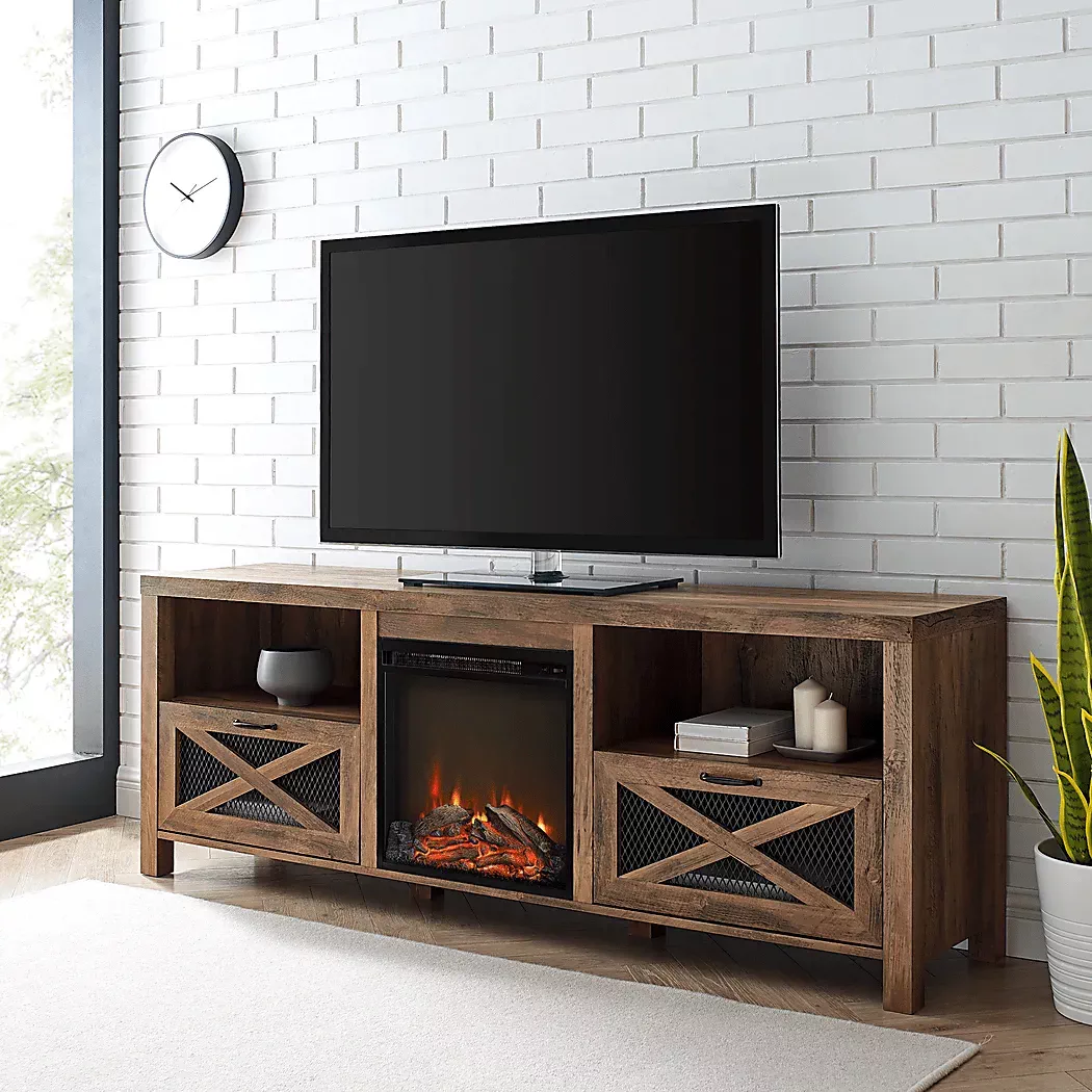 WynridgeOak70in.Console,WithElectricFireplace 3 WynridgeOak70in.Console,WithElectricFireplace