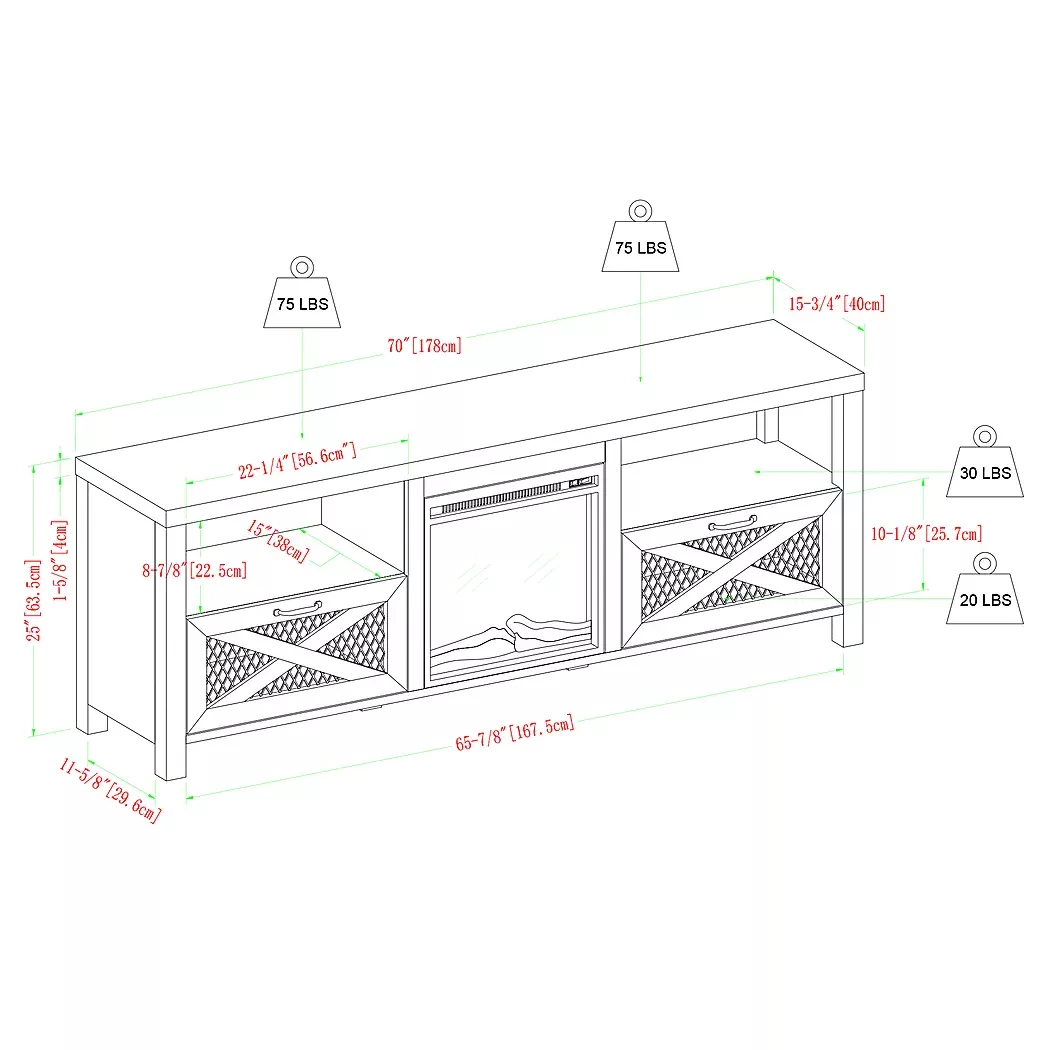 WynridgeOak70in.Console,WithElectricFireplace 6 WynridgeOak70in.Console,WithElectricFireplace