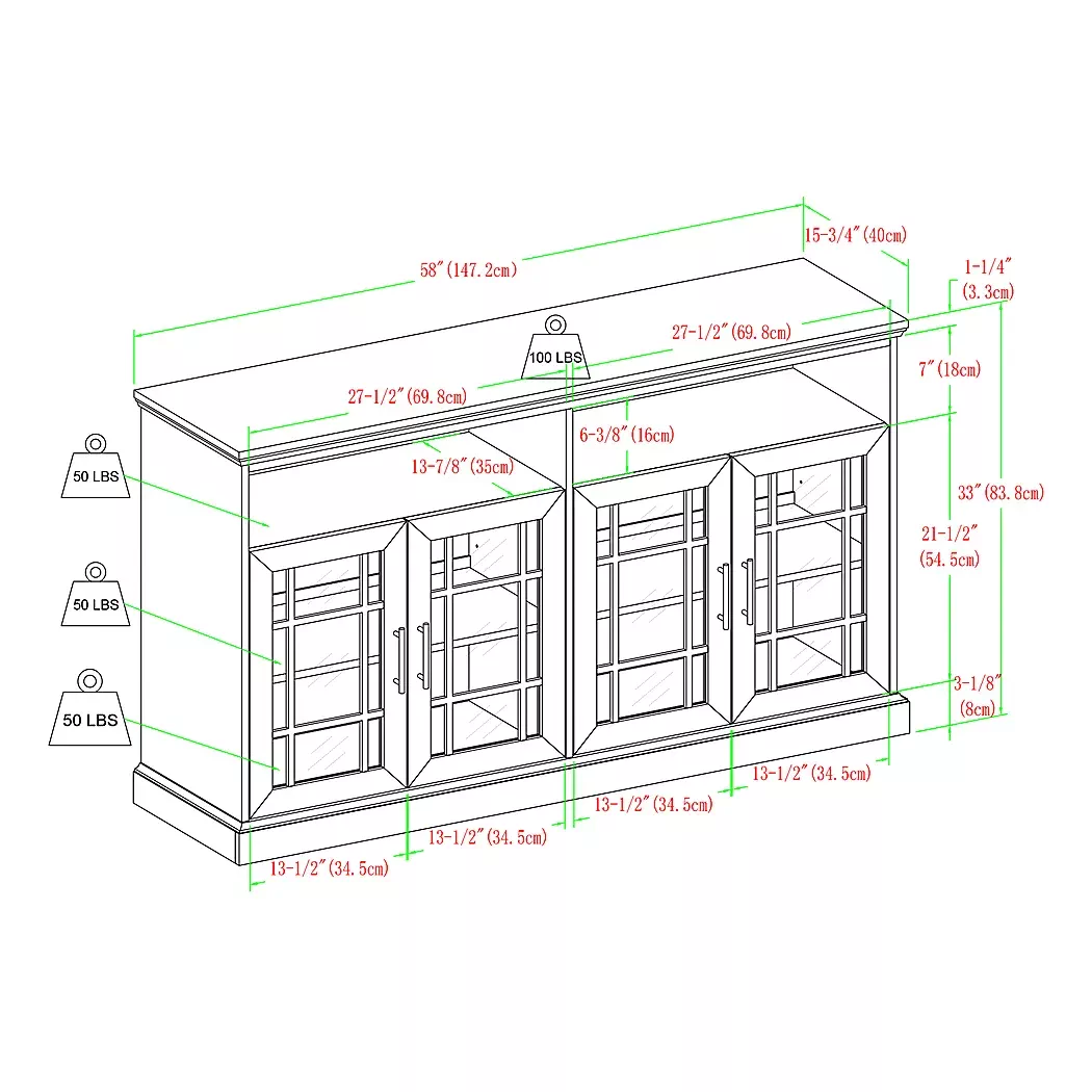 SandwedgeWalnut58in.Console 8 SandwedgeWalnut58in.Console