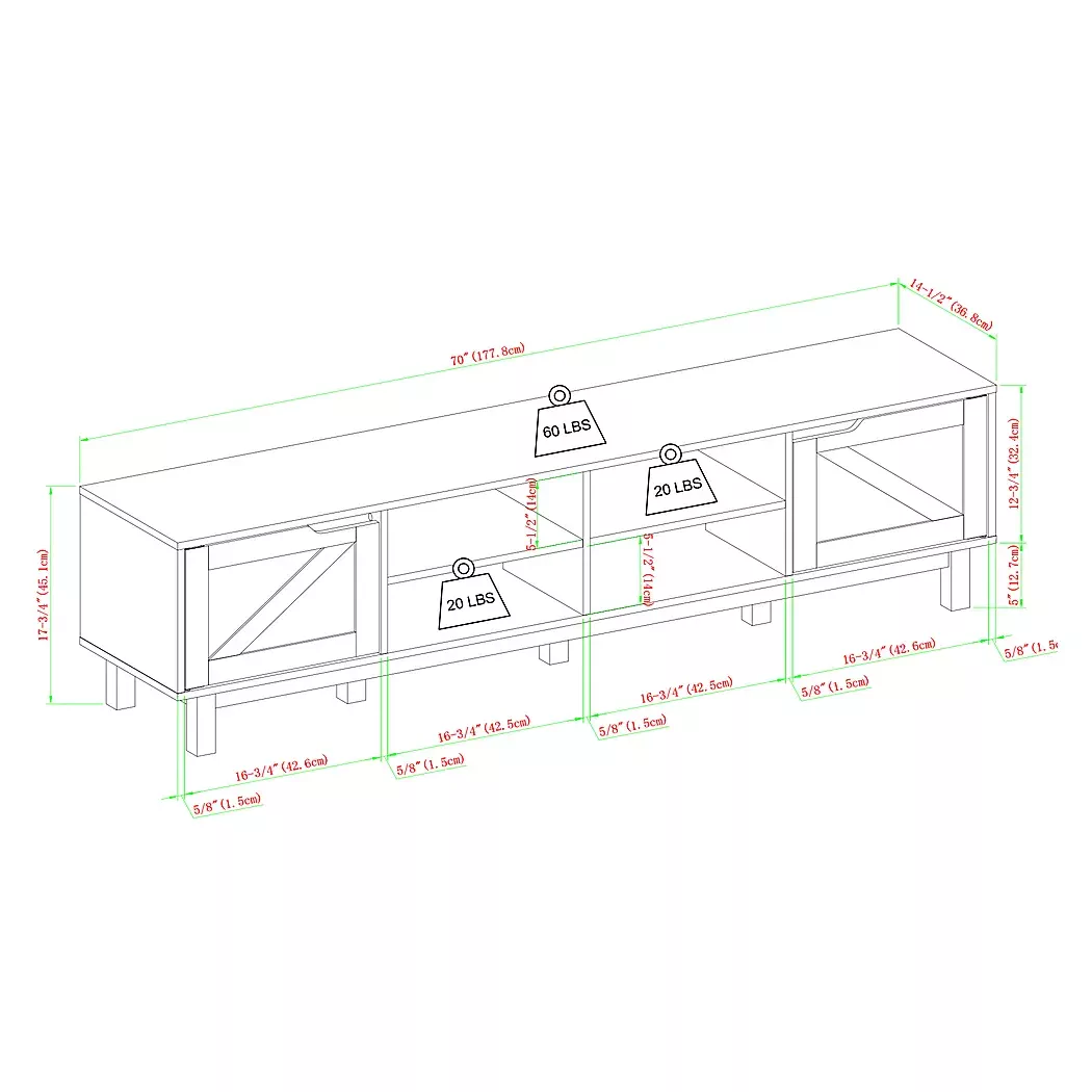 WenonahOak70in.Console 6 WenonahOak70in.Console