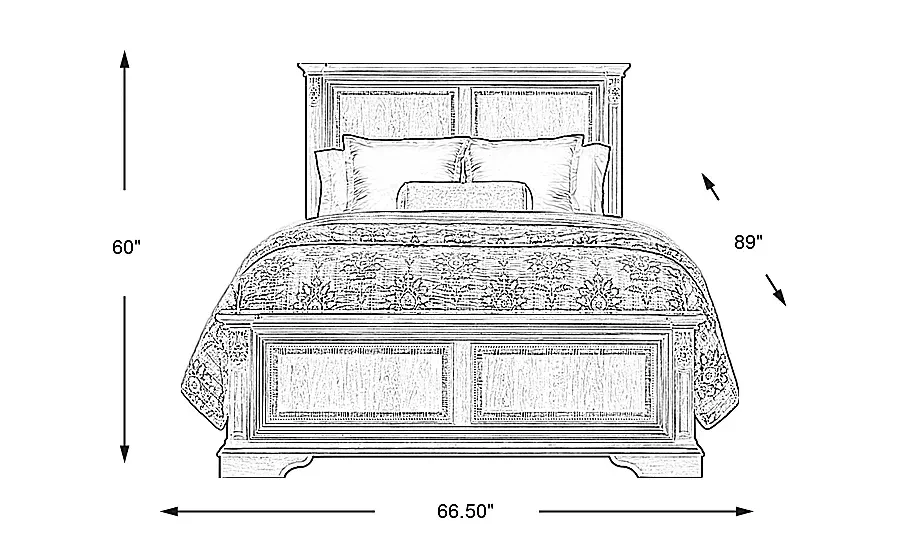FullerBrownCherry3PcQueenPanelBed 3 FullerBrownCherry3PcQueenPanelBed