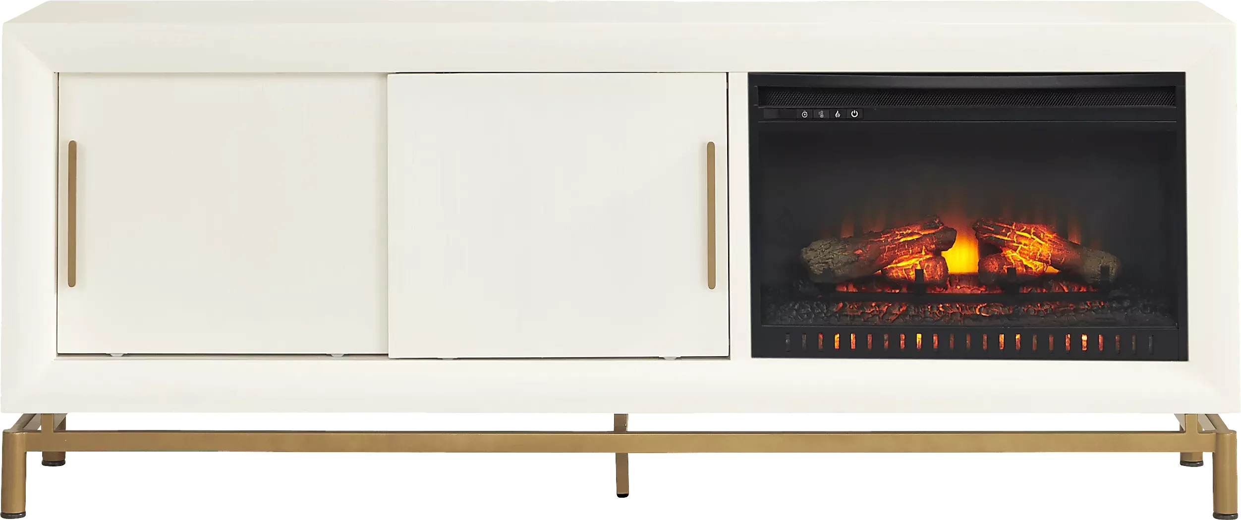FontaineWhite74"ConsolewithElectricLogFireplace 1 FontaineWhite74"ConsolewithElectricLogFireplace