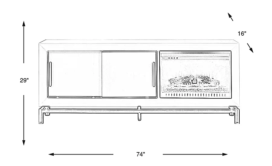 FontaineWhite74"ConsolewithElectricLogFireplace 4 FontaineWhite74"ConsolewithElectricLogFireplace