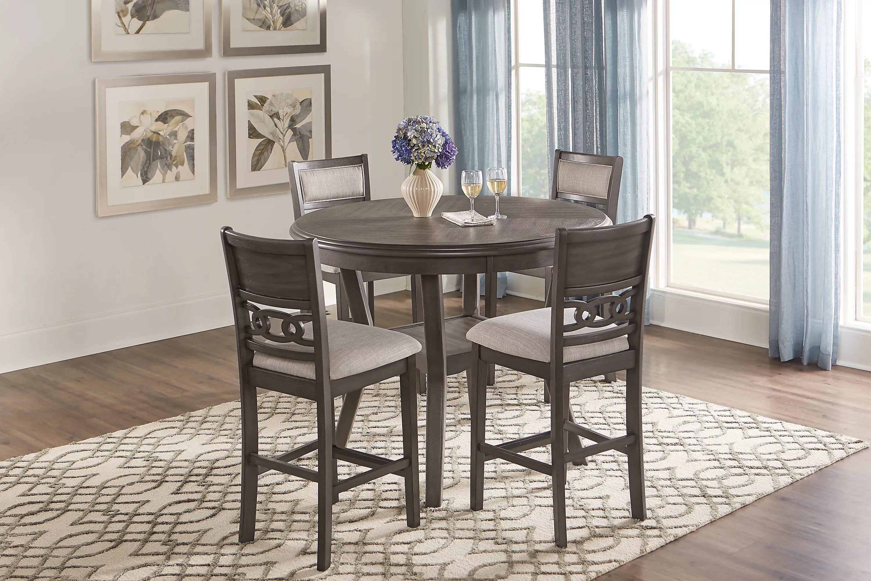 BrookgateGray5PcRoundCounterHeightDiningSet 1 BrookgateGray5PcRoundCounterHeightDiningSet