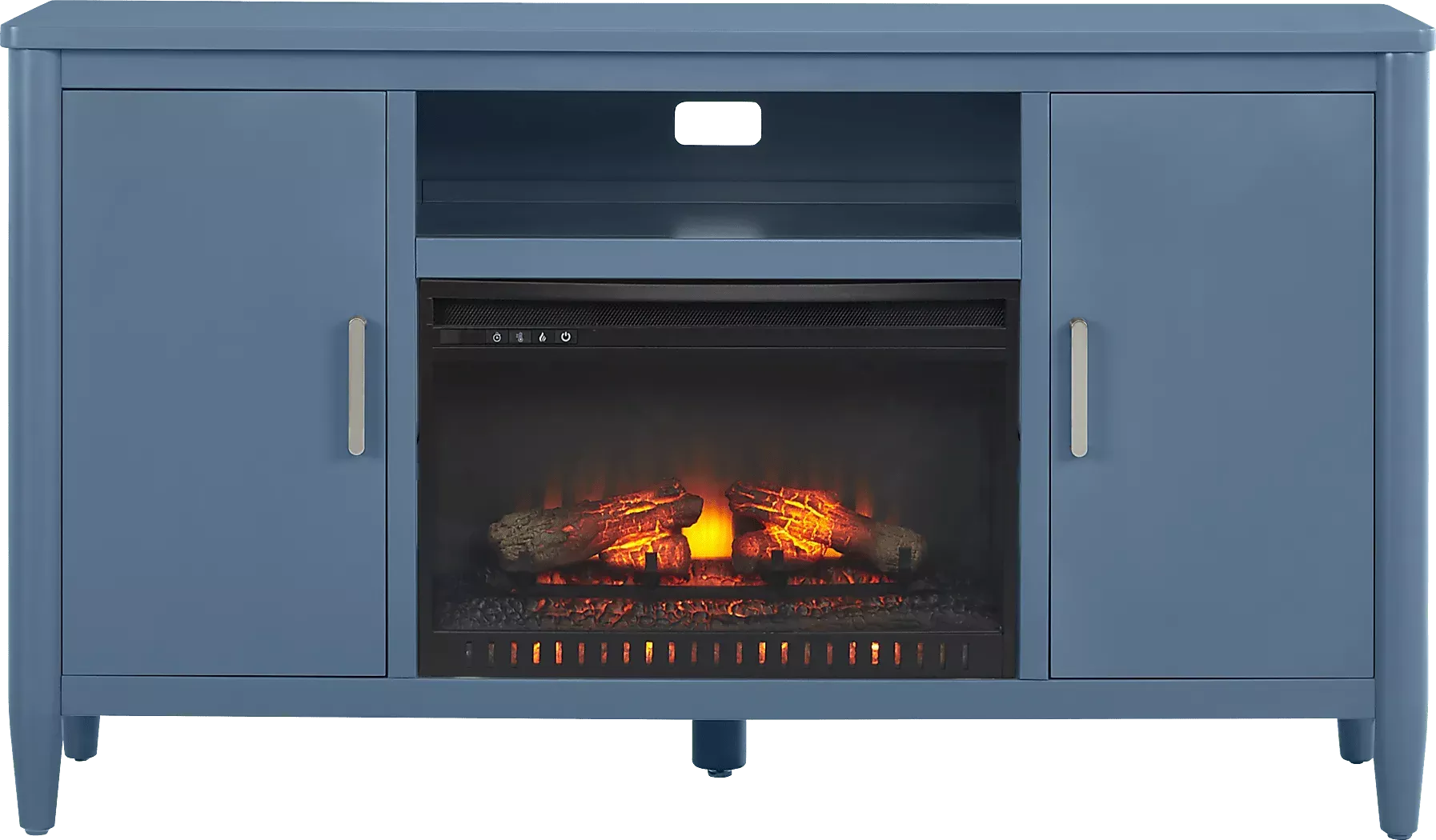 ModernVillaSlateBlue62in.ConsolewithElectricLogFireplace 1 ModernVillaSlateBlue62in.ConsolewithElectricLogFireplace