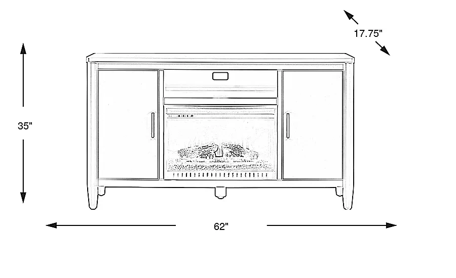 ModernVillaSlateBlue62in.ConsolewithElectricLogFireplace 2 ModernVillaSlateBlue62in.ConsolewithElectricLogFireplace