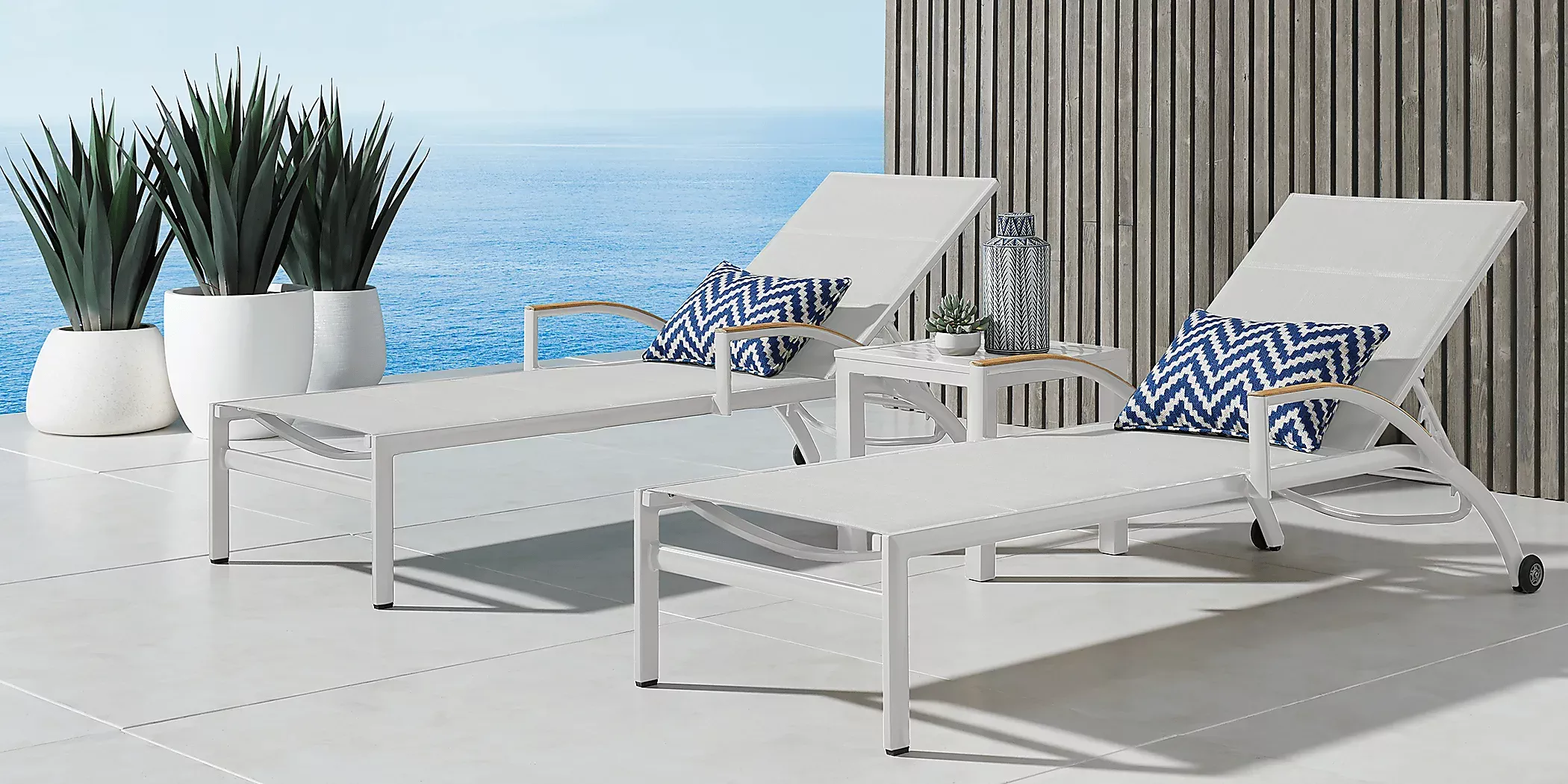 SolanaWhiteOutdoorChaises,Setof2 2 SolanaWhiteOutdoorChaises,Setof2