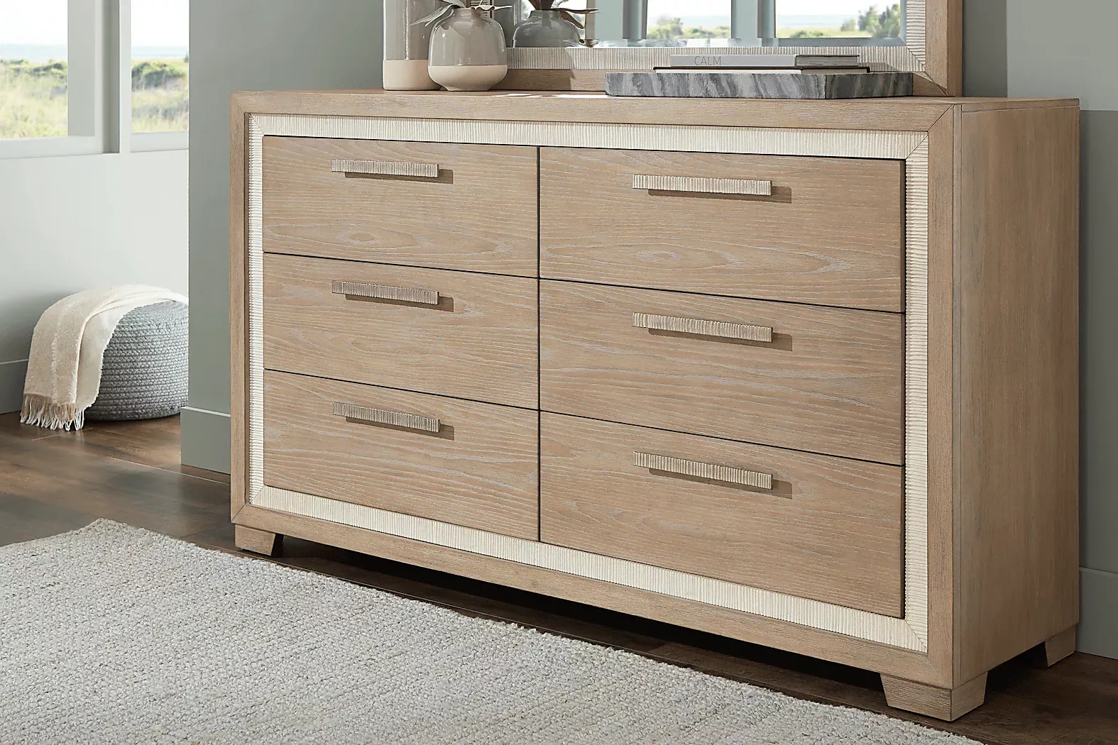SandKeySandstone7PcQueenUpholsteredBedroom 7 SandKeySandstoneDresser