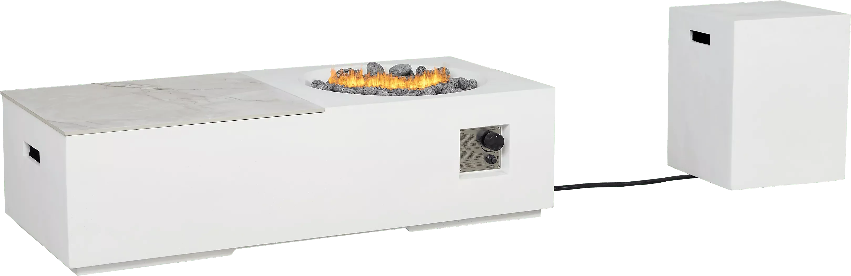 FiammaWhiteRectangleFirePit