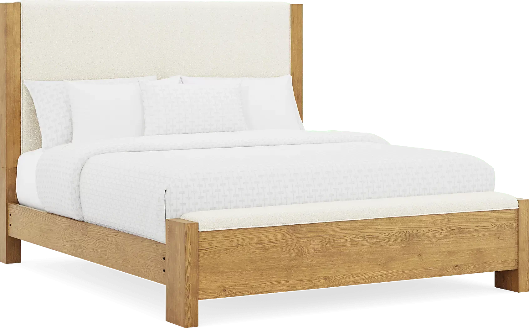 IthacaNatural5PcKingUpholsteredBedroomwithBench 2 IthacaNatural3PcKingUpholsteredBedwithBench