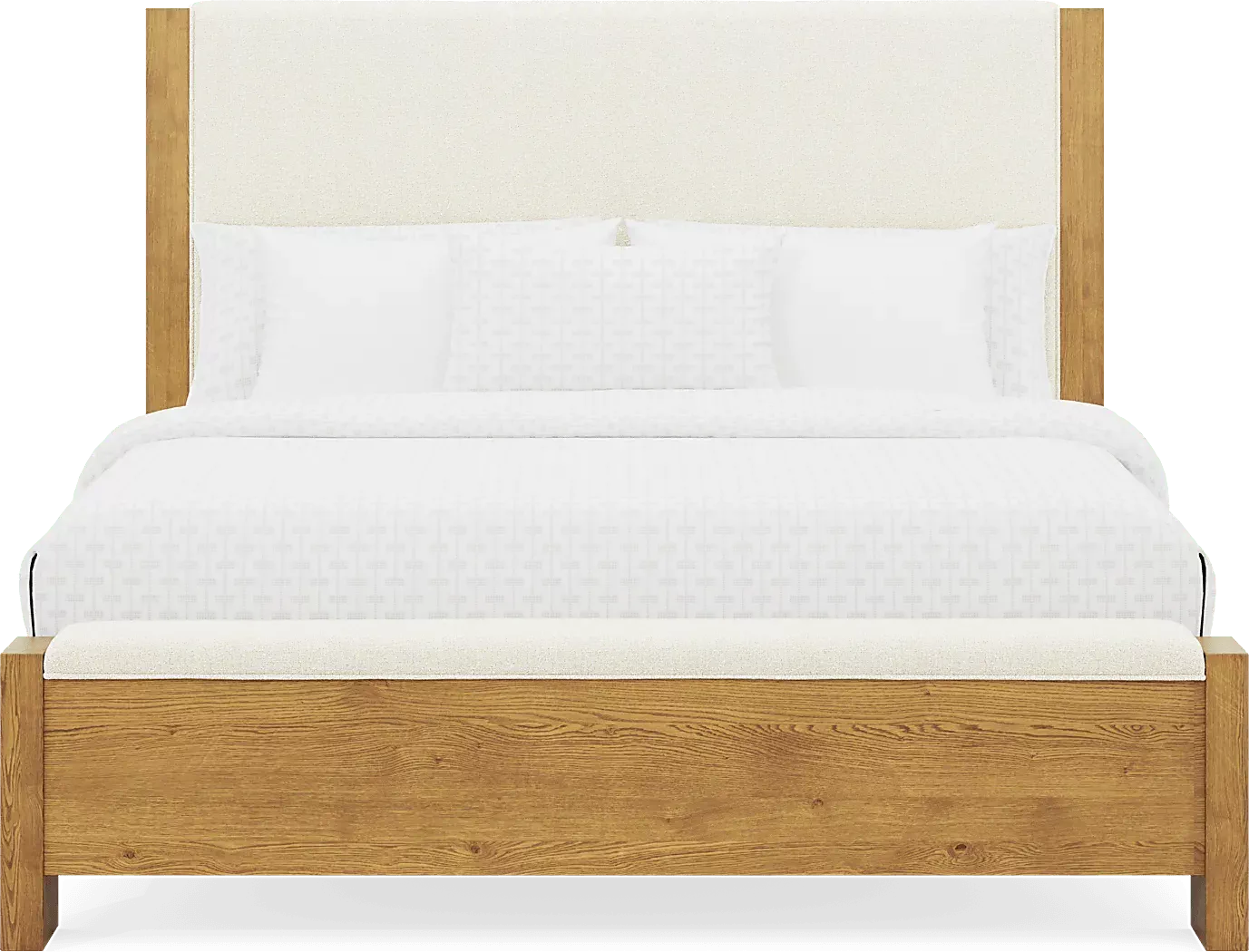 IthacaNatural5PcKingUpholsteredBedroomwithBench 3 IthacaNatural3PcKingUpholsteredBedwithBench