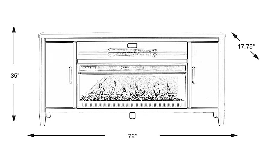 ModernVillaIronOre72in.ConsolewithElectricFireplace 2 ModernVillaIronOre72in.ConsolewithElectricFireplace