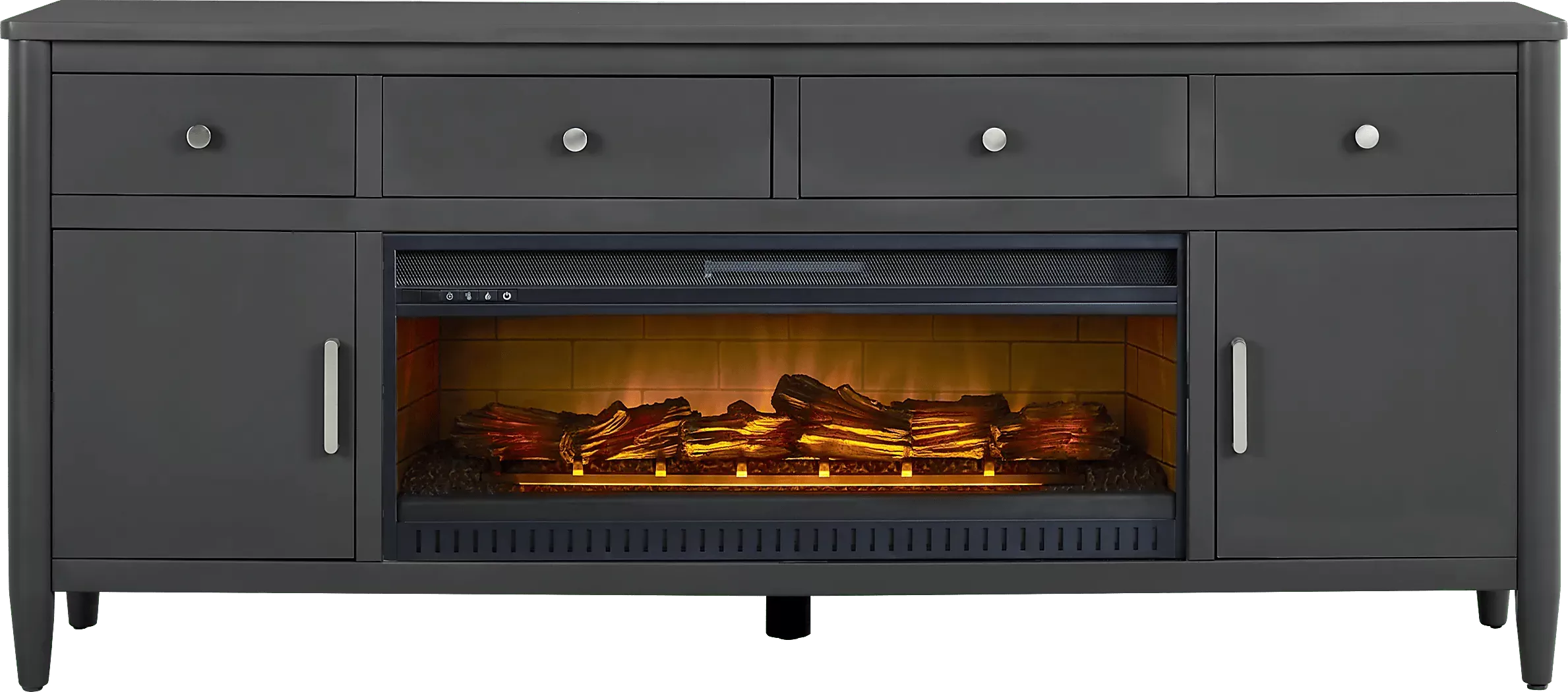ModernVillaIronOre82in.ConsolewithElectricLogFireplace 1 ModernVillaIronOre82in.ConsolewithElectricLogFireplace