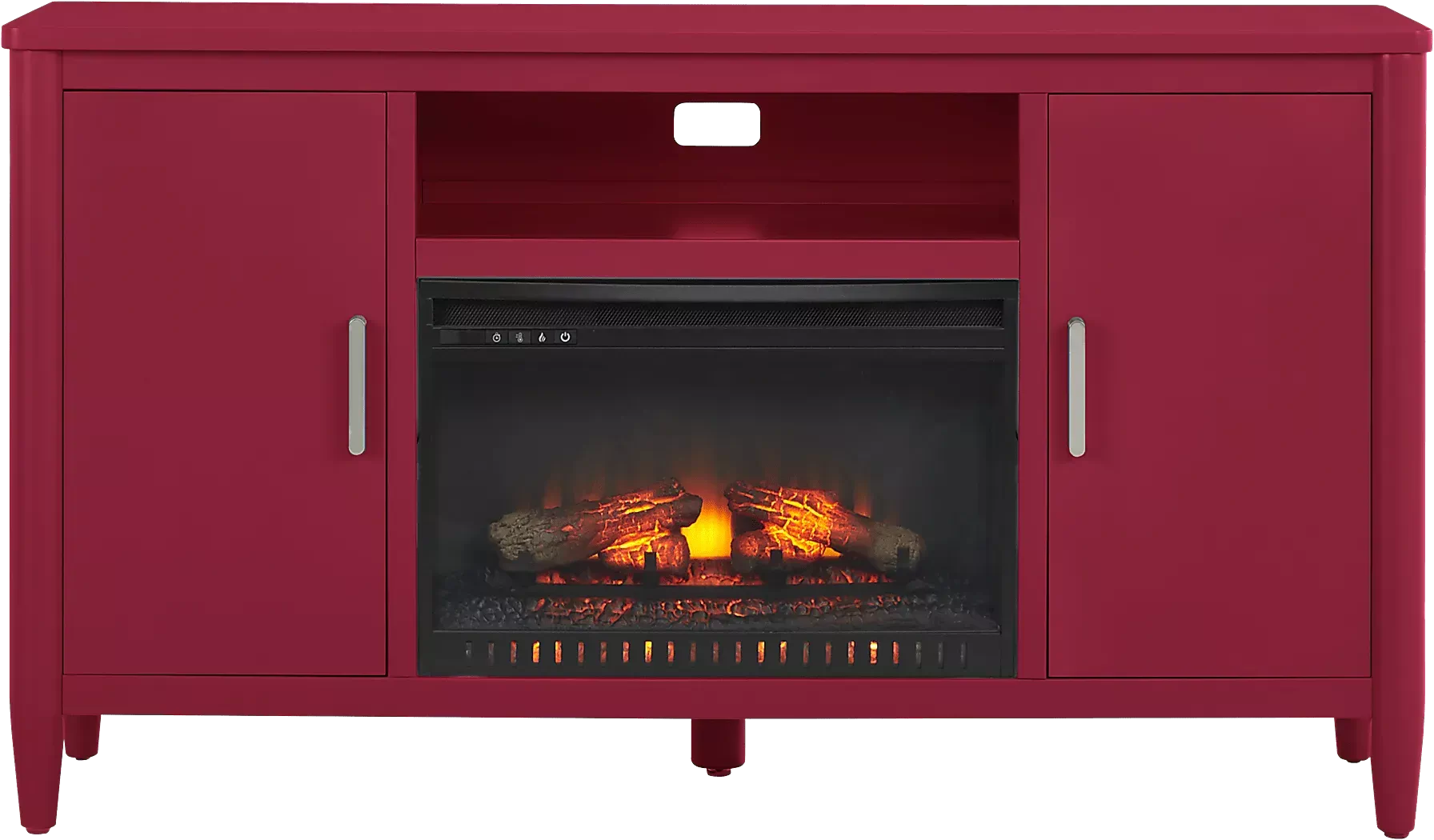 ModernVillaRed62in.ConsolewithElectricLogFireplace 1 ModernVillaRed62in.ConsolewithElectricLogFireplace