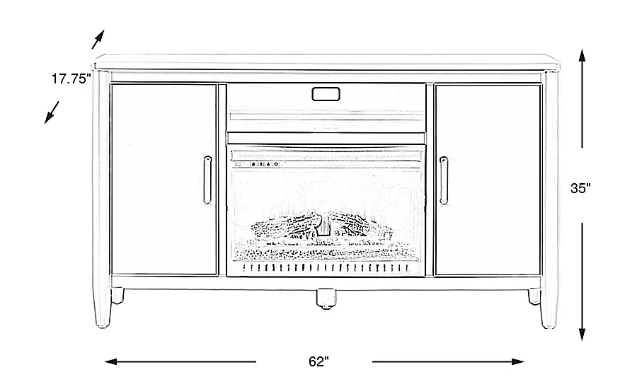 ModernVillaRed62in.ConsolewithElectricLogFireplace 3 ModernVillaRed62in.ConsolewithElectricLogFireplace