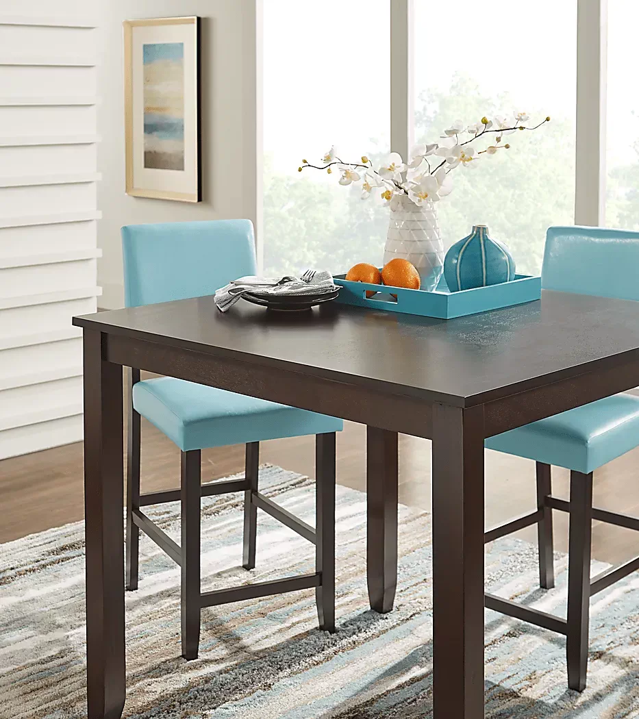 SunsetViewBrownCherry3PcCounterHeightDiningSetwithGrayStools 3 SunsetViewBrownCherrySquareCounterHeightTable
