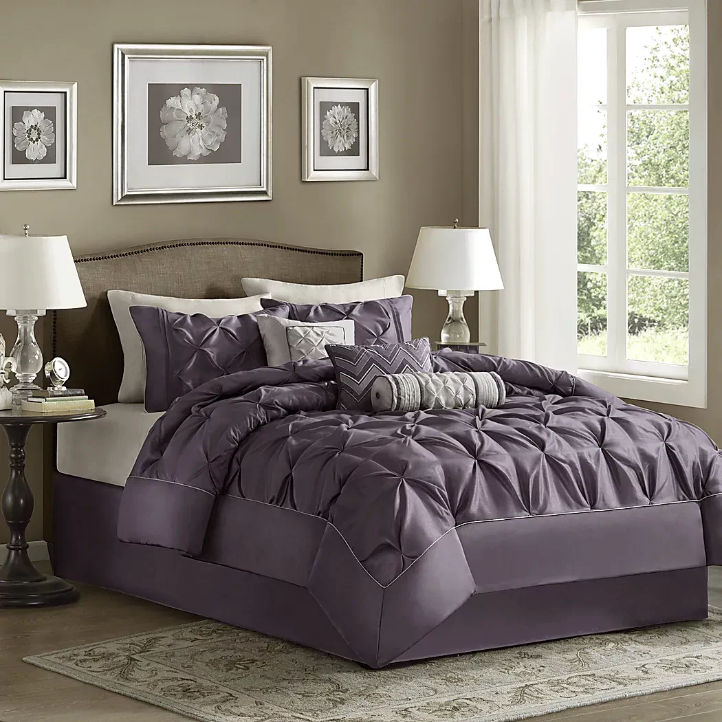 JanellePlum7PcQueenComforterSet 1 JanellePlum7PcQueenComforterSet