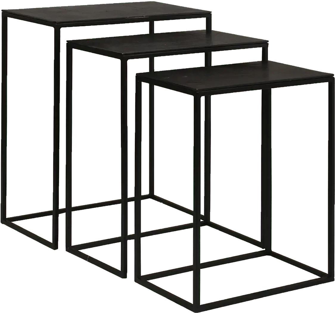 NorlakeBlackNestingTables,Setof3 1 NorlakeBlackNestingTables,Setof3