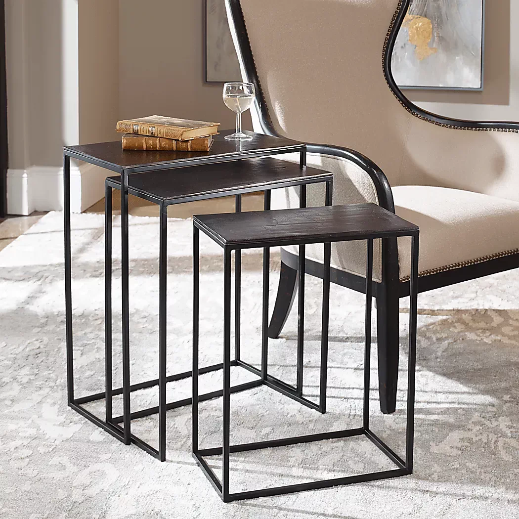 NorlakeBlackNestingTables,Setof3 2 NorlakeBlackNestingTables,Setof3