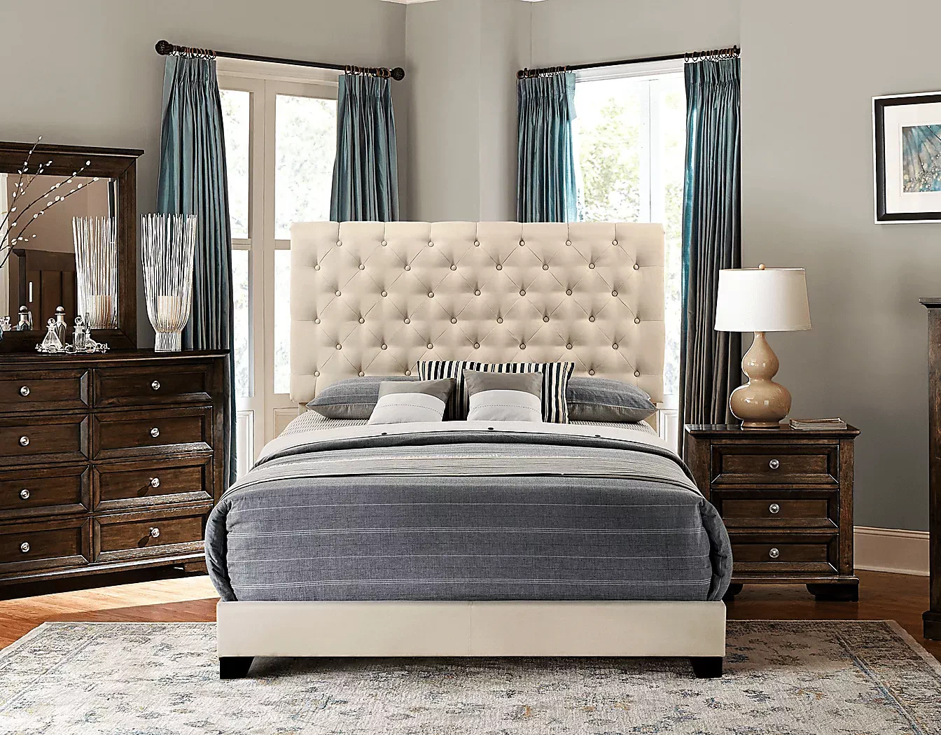 AlbrittBeige3PcFullUpholsteredBed 2 AlbrittBeige3PcFullUpholsteredBed
