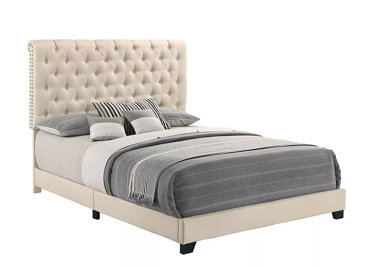 AlbrittBeige3PcFullUpholsteredBed 3 AlbrittBeige3PcFullUpholsteredBed
