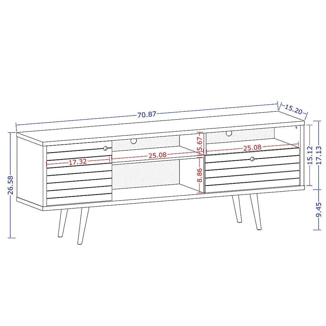 VallarBrown/White71In.Console 9 VallarBrown/White71In.Console